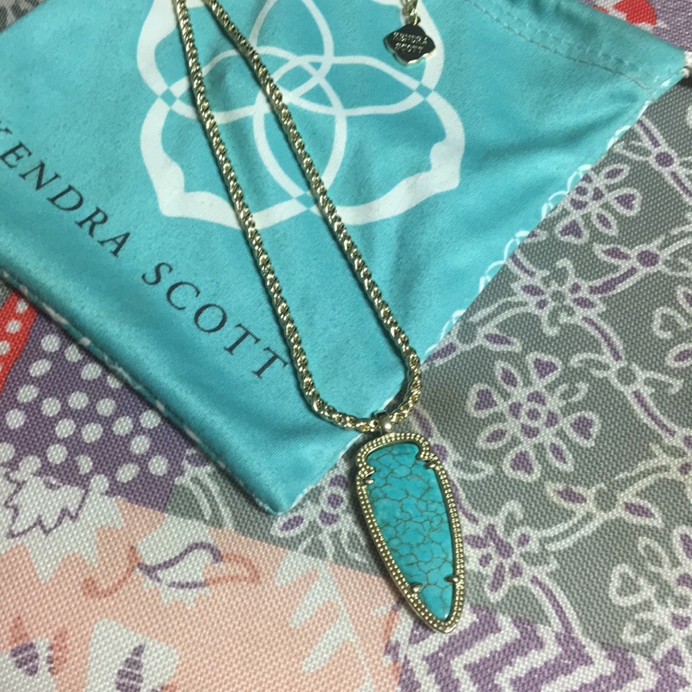 Skylar Necklace in Turquoise and Gold
